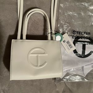 Authentic NWT White Telfar Shopping Bag Small